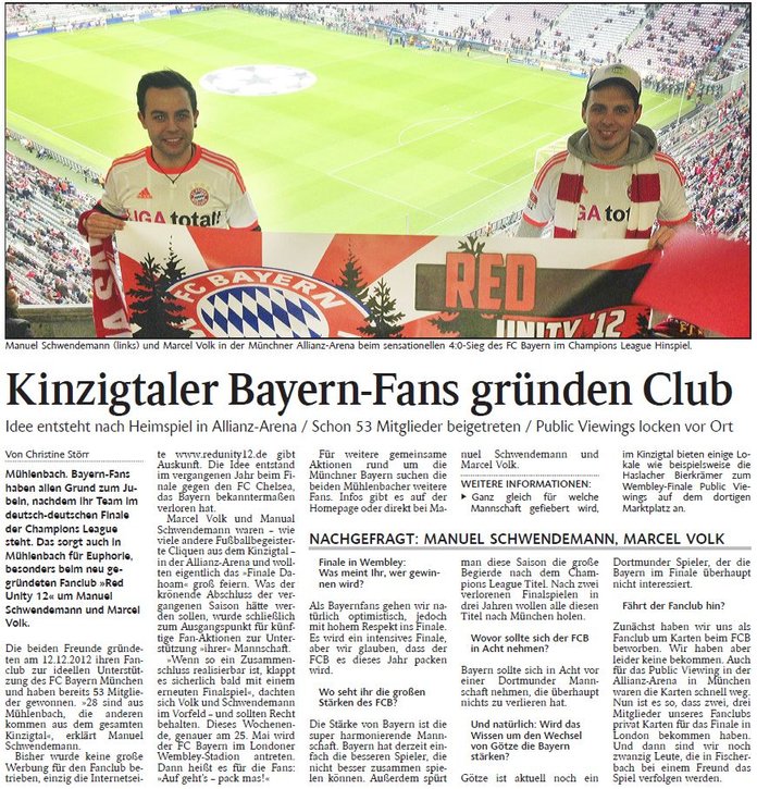 Zeitungsbericht Schwarzwälder Bote 23.05.2013 