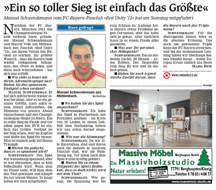 Interview Offenburger Tageblatt 27.05.2013